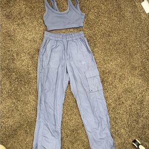 ALO Yoga Light purple Track Pants and Top Set